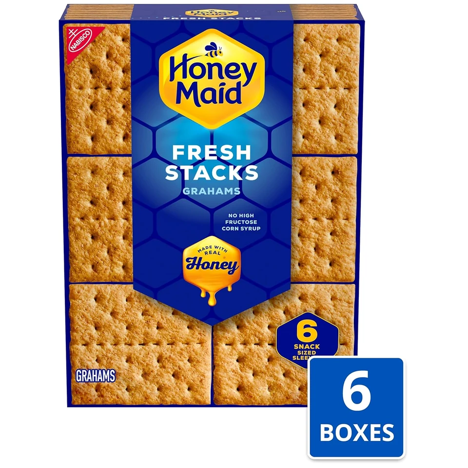 Honey Maid Honey Fresh Stacks, individual box front with six-box pack label