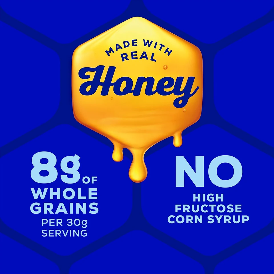 Honey Maid Honey Grahams Party Size, real honey and whole grain package details